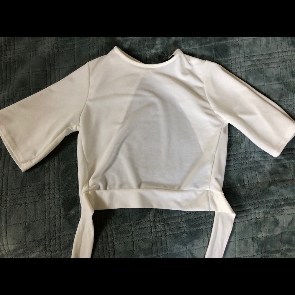 White Backless Crop Top